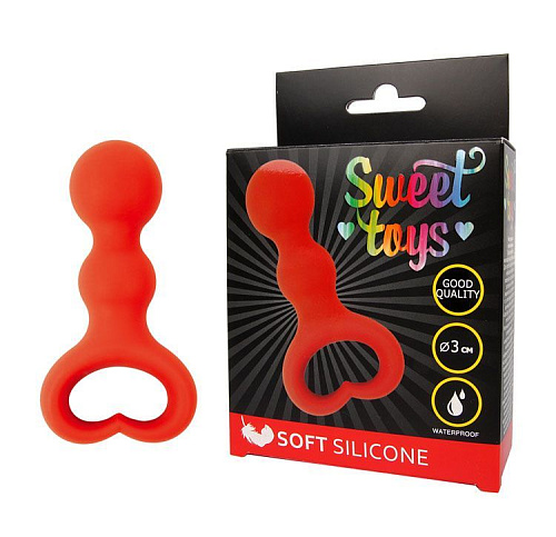 Красная анальная втулка Bior toys ST-40148-3 (6,5 см)