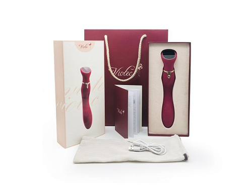 Бордовый вибратор с screen-touch управлением Viotec MIRACLE CHANCE 1806P1 (21 см)