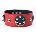 Красно-черный ошейник с шипами БДСМ арсенал 55016