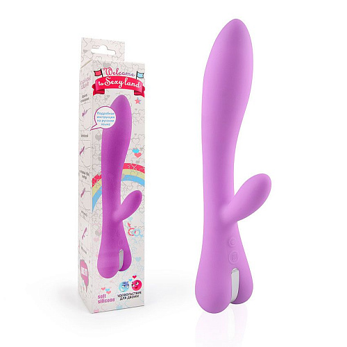 Сиреневый вибромассажёр со стимулятором клитора и 10 режимами вибрации Bior toys WSL-15004