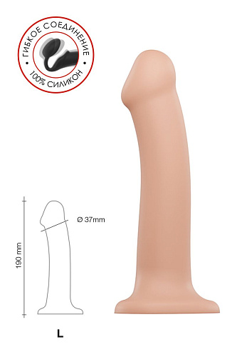 Телесный фаллос на присоске Strap-on-me Silicone Bendable Dildo L 6013113 (19 см)