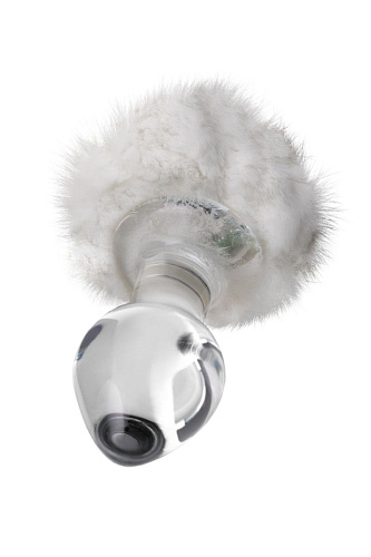 Стеклянная анальная втулка с хвостиком Sexus 912227 (9,5 см)