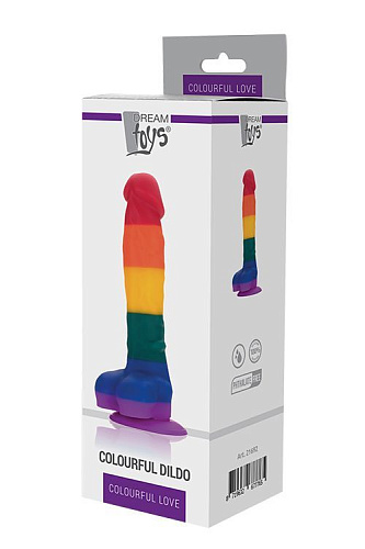 Разноцветный фаллоимитатор-реалистик Dream Toys COLOURFUL DILDO 21693 (20 см)