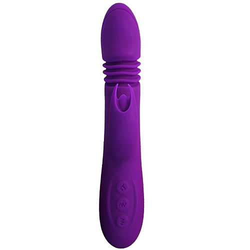 Фиолетовый вибромассажёр с ротацией и нагревом RestArt Flamingo RA-316 (23,5 см)