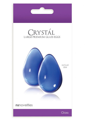 Большие синие стеклянные вагинальные шарики NS Novelties Crystal Kegel Eggs NSN-0703-27