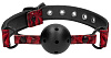 Чёрно-красный кляп-шарик Shots Media BV Breathable Luxury Ball Gag OU345BUR