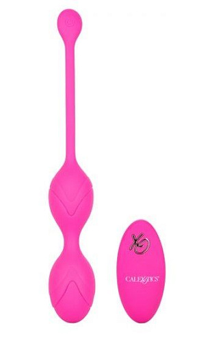 Розовые вагинальные шарики с ДУ и функцией памяти California Exotic Novelties Remote Dual Motor Kegel System SE-0077-43-3