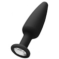 Чёрная анальная пробка Shots Media BV Cone-Shaped Diamond Butt Plug OU456BLK (9 см)