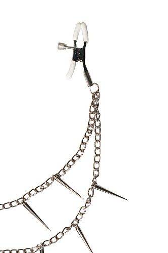 Зажимы на соски с шипами на цепочке Lola toys Spiky 1163-01lola