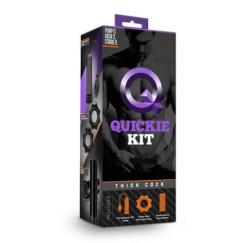 Чёрный набор для мужчин из 4 предметов Blush Novelties Thick Cock  BL-50115