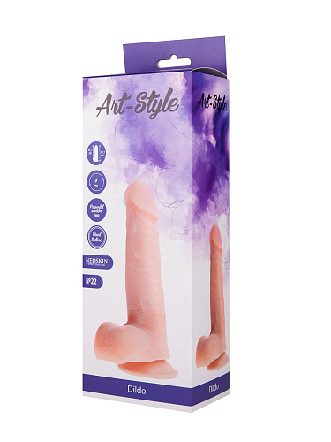 Телесный фаллоимитатор с мошонкой на подошве-присоске LOVETOY (А-Полимер) ART-Style №22 010807 (18,5 см)