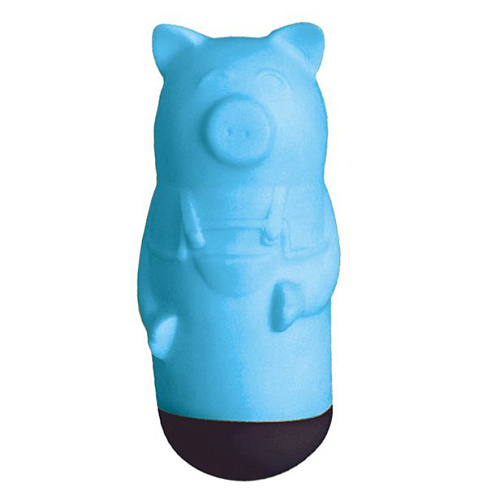 Голубой вибростимулятор в форме поросёнка Tonga Beat Up Vibes 310119