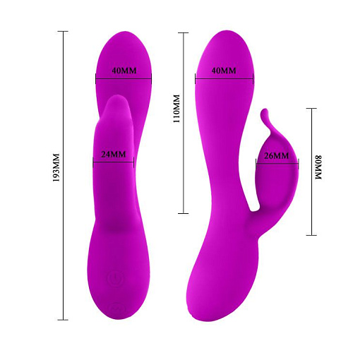 Лиловый вибромассажер со стимуляцией клитора Baile Philip BI-014225 (19,3 см)