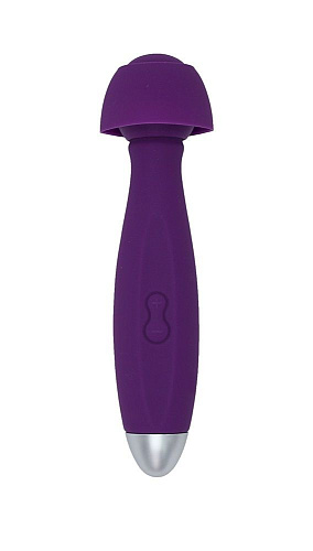 Водонепроницаемый вибратор фиолетового цвета с насадками для двоих RestArt Bowling RA-301 (19 см)