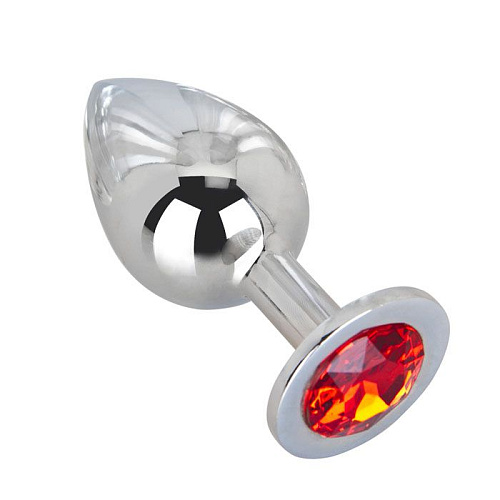 Большой плаг из стали с красным кристаллом Erotic Fantasy Red Flame EF-HM-013 (9,5 см)