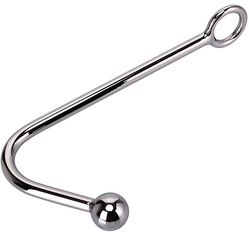 Стальной анальный крюк с шариком на конце Bior toys NTU-80431