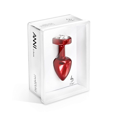 Красный анальный плаг с кристаллом в виде цветка DIOGOL Anni R Clover Red T1 Cristal 8120010066 (6 см)