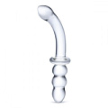 Прозрачный ребристый двусторонний стимулятор Glas Ribbed G-Spot GLAS-152