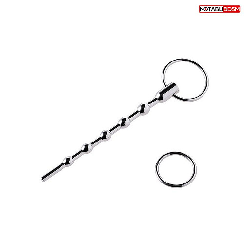 Стальной уретральный металлический плаг с шариками Bior toys NTU-80412