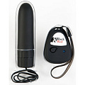 Чёрный вибратор на радиоуправлении ToyFa 901009-5 (11 см)