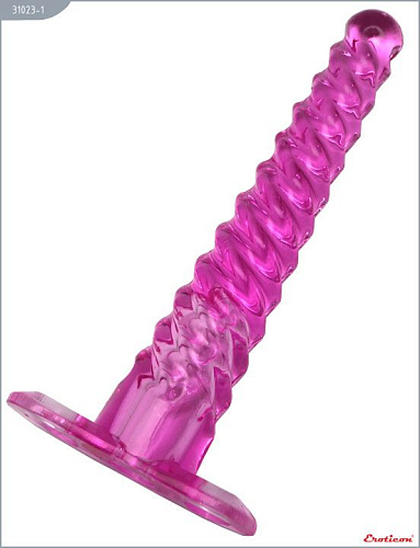 Розовый анальный конус со спиралевидным рельефом Eroticon 31023-1