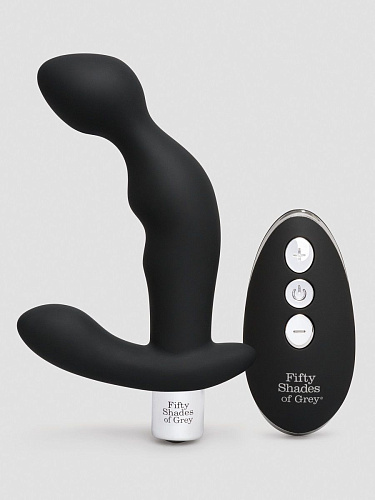 Чёрный вибромассажёр простаты Fifty Shades of Grey Relentless Vibrations Remote Prostate Vibrator FS-80009 (15,2 см)