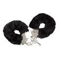 Чёрные меховые наручники с ключиками Blush Novelties Furry Handcuffs 520052