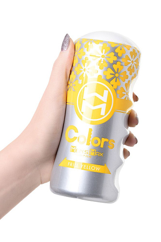 Мультирельефный мастурбатор белого цвета Men sMax Colors Frill Yellow MM-35