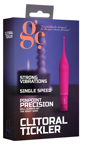 Розовый клиторальный вибромассажёр Shots Media BV Clitoral Tickler GC038PNK (16,2 см)