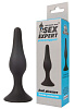 Чёрная анальная втулка Bior toys Sex Expert SEM-55041 (10 см)