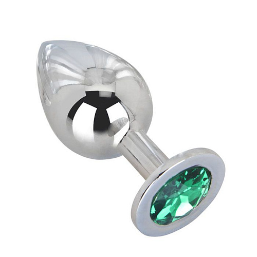 Большой стальной плаг с зелёным кристаллом Erotic Fantasy Green Lime EF-HM-017 (9,5 см)