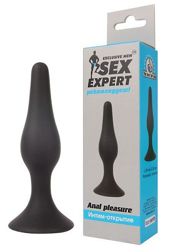 Чёрная анальная втулка Bior toys Sex Expert SEM-55041 (10 см)
