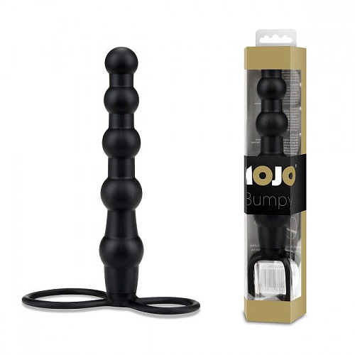 Чёрная ёлочка-насадка для двойного проникновения Seven Creations Mojo Bumpy F0112B1MPGAC (15 см)