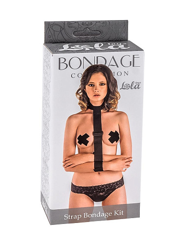 Ошейник с длинной лентой и наручниками Strap Bondage Kit One Size Lola toys 1060-01lola