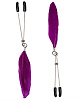 Зажимы для груди с фиолетовыми пёрышками Eroticon P3341PUR