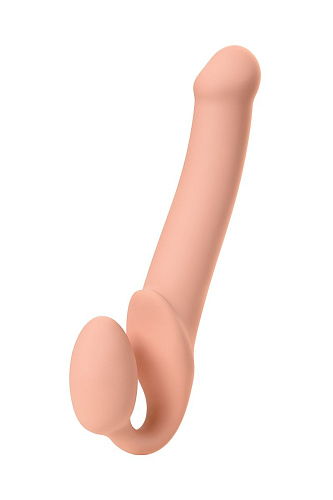 Телесный безремневой страпон Strap-on-me Silicone Bendable Strap-On L 6012918