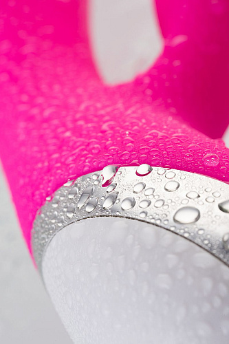 Розовый силиконовый вибратор с клиторальным стимулятором ToyFa LIA 561007 (19 см)