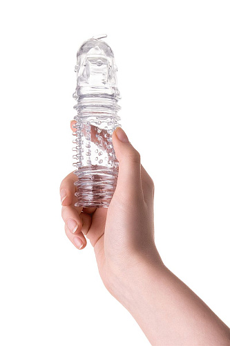 Прозрачная насадка на пенис с расширенной головкой A-toys TOYFA 768010 (15,3 см)