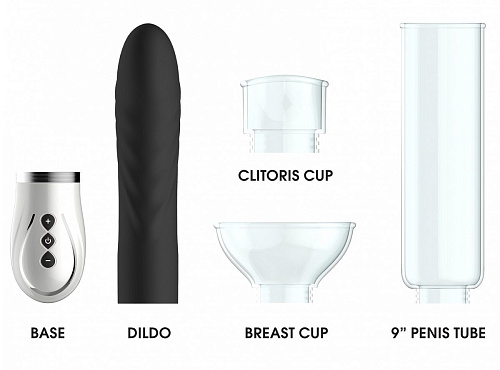 Чёрный набор Shots Media BV Twister 4 in 1 Rechargeable Couples Pump Kit PMP030BLK