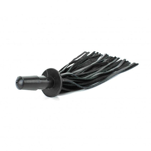 Чёрная плеть со штырьком для насадок БДСМ арсенал 54027 (20 см)