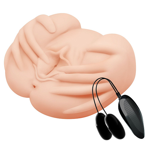 Вагина телесного цвета с руками поверх и вибрацией Baile BM-009022Z-1