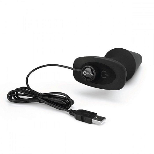 Большая чёрная вибропробка b-Vibe Rimming Plug XL BV-016-BLK (16 см)