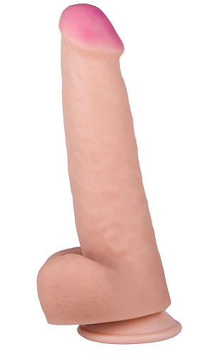 Телесный фаллоимитатор с мошонкой на присоске LOVETOY (А-Полимер) 818600 (20,5 см)