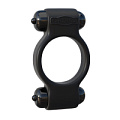 Чёрное эрекционное с двумя виброэлементами кольцо Pipedream Magic Touch Couples Ring PD5906-23