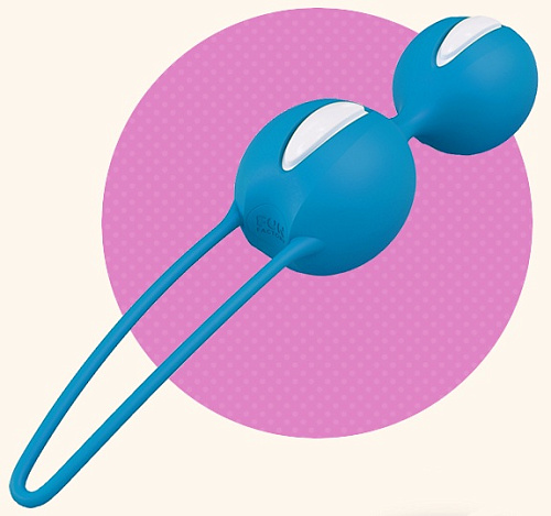 Ярко-голубые вагинальные шарики Fun Factory Smartballs Duo 34173