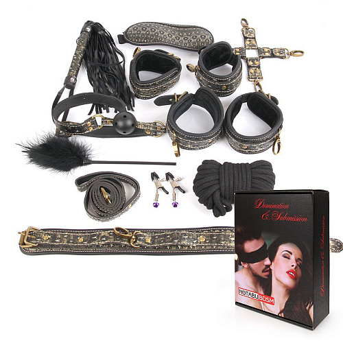 Чёрно-золотистый набор БДСМ Bior toys NTB-80469