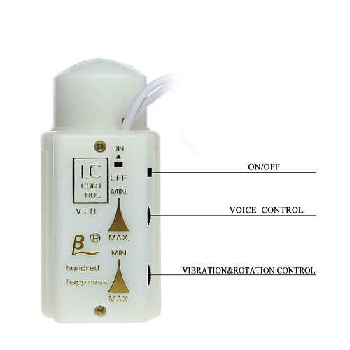 Телесного цвета вагина-мастурбатор с вибрацией, ротацией и голосовым сопровождением Baile BM-00900T6