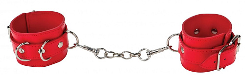 Красные кожаные наручи с заклёпками Shots Media BV OU048RED
