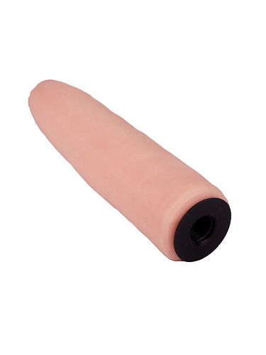 Чёрный пояс-трусики с телесной насадкой LOVETOY (А-Полимер) Glamour Silver 330903 (15,5 см)