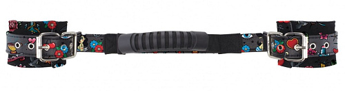 Чёрные наручи с распоркой Shots Media BV Printed Handcuffs Old School Tattoo Style OU450BLK